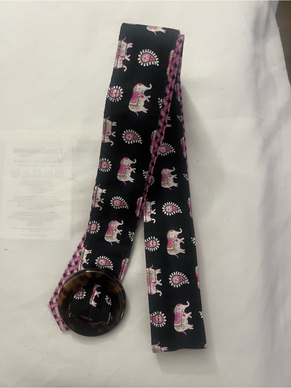 Vera Bradley Elephant reversible fabric belt. EUC. Size M/L approx 43 inches.